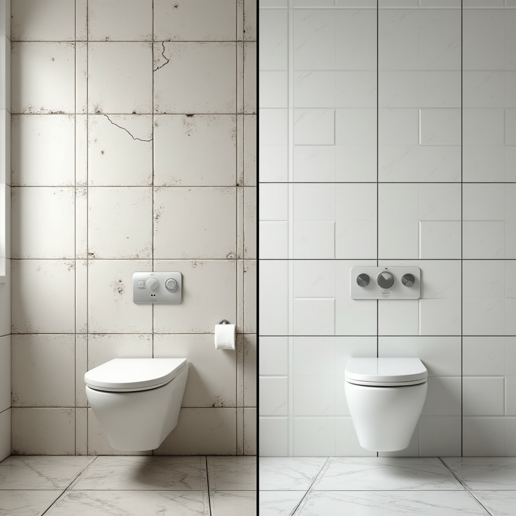 Comparación lado a lado mostrando diferencias de calidad en trabajo de construcción